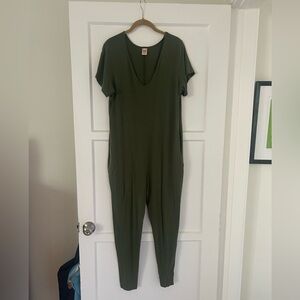 Smash + Tess Sunday Romper in Moss Green - Medium - short sleeve jumpsuit